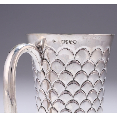 321 - A VICTORIAN SILVER MUG by Richard Martin & Ebenezer Hall, London 1890, the tapering cylindrical ... 