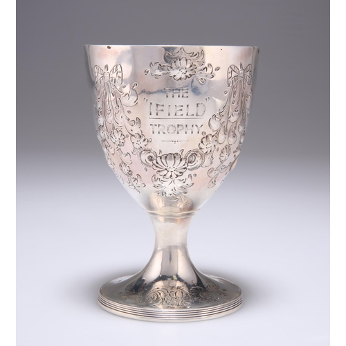 332 - A GEORGE III SILVER GOBLET, THE 