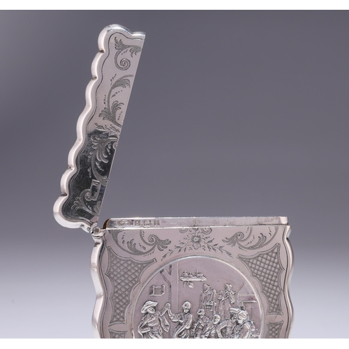 333 - AN EDWARDIAN SILVER CARD CASE by William M Hayes, Birmingham 1908, shaped rectangular with a hinged ... 