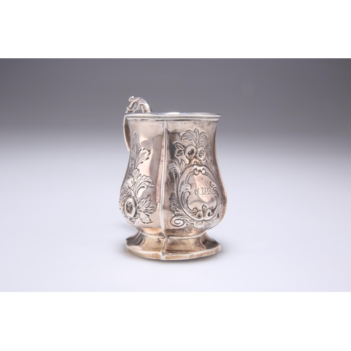 374 - A VICTORIAN SILVER CHRISTENING MUG by Hilliard & Thomason, Birmingham 1862, chased with flowers,... 