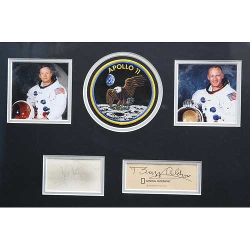 38 - NASA INTEREST: APOLLO MOONWALKERS SIGNATURES a framed collection of the signatures of the twelve ast... 