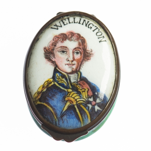 396 - A GROUP OF FOUR ENAMEL'WELLINGTON' PATCH BOXES the hinged covers enamelled with portraits of 'Wellin... 