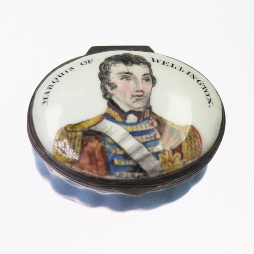 396 - A GROUP OF FOUR ENAMEL'WELLINGTON' PATCH BOXES the hinged covers enamelled with portraits of 'Wellin... 