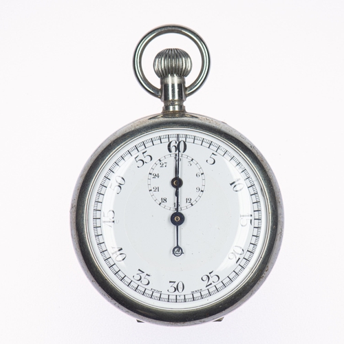 400 - AN EARLY 20TH CENTURY SPLIT-SECONDS TIMER probably Alpina, with silver-plated case, the white enamel... 