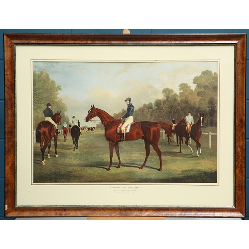 558 - AFTER JOHN FREDERICK HERRING SNR (1795-1865) A PAIR OF PRINTS OF RACE HORSES Framed and glazed print... 