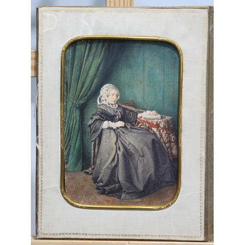 570 - 19TH CENTURY ENGLISH SCHOOL PORTRAIT OF MARIE AMELIE QUEEN OF FRANCE (1782-1866) IN EXILE Watercolou... 