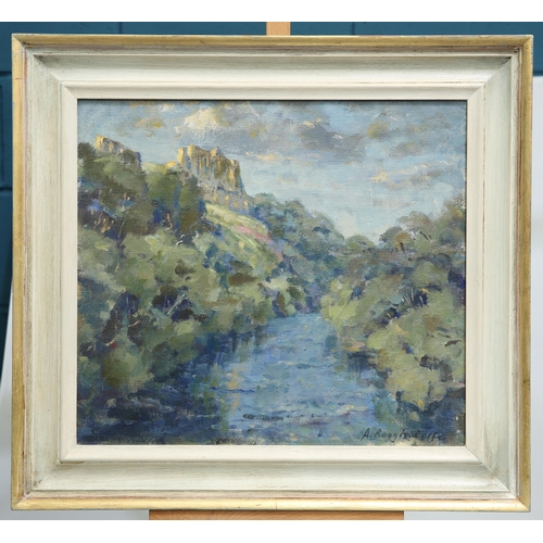 595 - ‡ ALICE BOGGIS-ROLFE (B.1990) RICHMOND CASTLE Signed
Oil on canvas(39.5cm x 44cm)This beautiful work... 