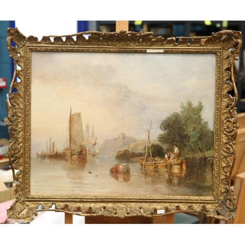 605 - GEORGE CLARKSON STANFIELD (1828-1878) TETHERED ON THE RHINE Signed and indistinctly dated 18**
Oil o... 