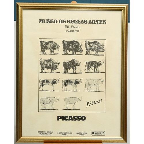 608 - PICASSO EXHIBITION POSTER MUSEO DE BELLAS ARTES, BILBAO, MARZO 1982 Exhibition Poster(62.5cm x 48.5c... 