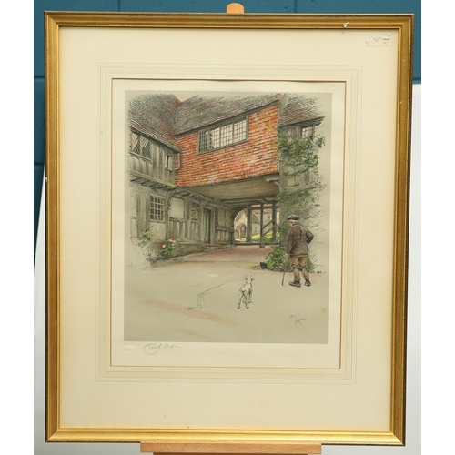 617 - AFTER CECIL ALDIN (1870-1935) THREE SIGNED COUNTRY VILLAGE VIEWS Signed in pencil
Prints (46cm x 36c... 