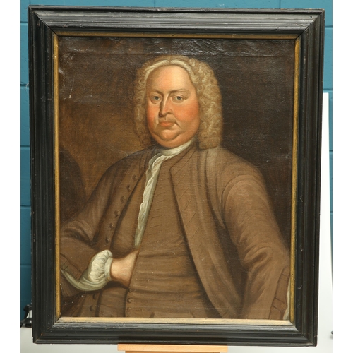 619 - 18TH CENTURY ENGLISH SCHOOL PORTRAIT OF A GENTLEMAN Oil on canvas(73cm x 60cm)