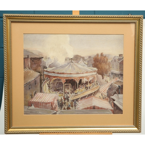 629 - ATHERTON (20TH CENTURY) TOWN FAIR, YORKSHIRE Signed Atherton
Watercolour(32cm x 39cm)... 