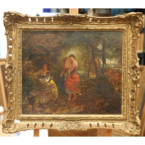 635 - AUGUSTUS JULES BOUVIER (1827-1881) GIRLS IN A WOOD Signed and dated 1853
Oil on canvas
Provenance: W... 