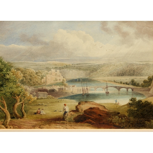 650 - ANTHONY VANDYKE COPLEY FIELDING (1787-1855) LANDSCAPE WITH RIVER, BRIDGE AND CASTLE Watercolour
Prov... 