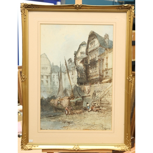 656 - PAUL MARNY (1829-1914) COASTAL SCENE IN NORMANDY Signed
Watercolour
Provenance: Purchased from The C... 