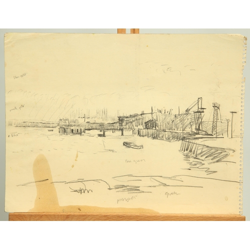 673 - ‡ KENNETH GRIBBLE (1925-1995) TWO CHARCOAL SKETCHES OF MIDDLESBROUGH One signed and dated 1952
Charc... 