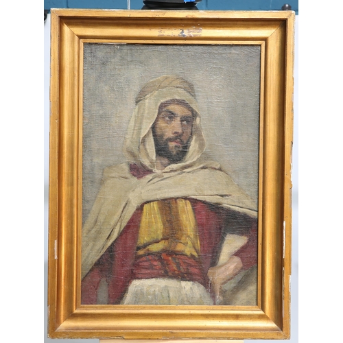 682 - 19TH CENTURY EUROPEAN SCHOOL PORTRAIT OF AN ARAB Oil on canvas
 
 (52cm x 36cm)... 