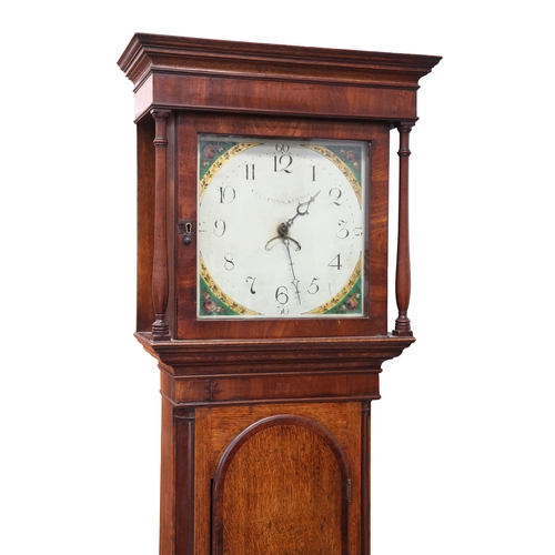 717 - AN EARLY 19TH CENTURY OAK AND MAHOGANY 30-HOUR LONGCASE CLOCK, SIGNED COLLINSON, KENDAL the 13-inch ... 