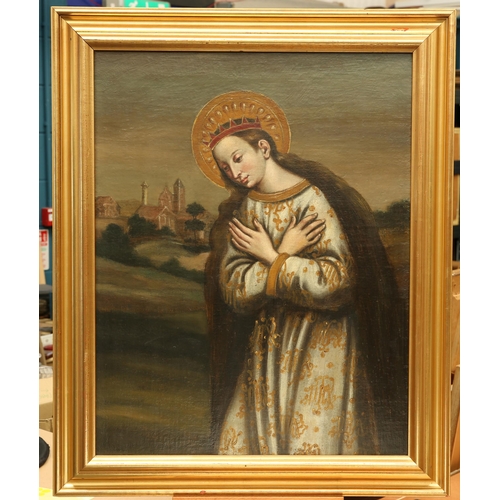 72 - 17TH/18TH CENTURY ITALIAN SCHOOL MADONNA Oil on canvas
 (67cm x 52cm)