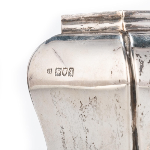 184 - A GEORGIAN STYLE SILVER TEA CADDY by William Pairpoint & Sons Ltd, London 1911, retailed by Lamb... 