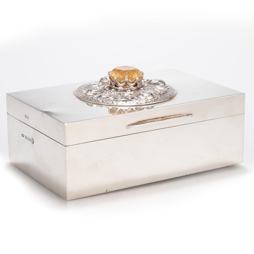185 - AN ELIZABETH II SILVER CIGARETTE BOX by Padgett & Braham Ltd, London 1953, retailed by A & J... 
