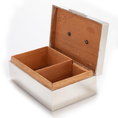 185 - AN ELIZABETH II SILVER CIGARETTE BOX by Padgett & Braham Ltd, London 1953, retailed by A & J... 