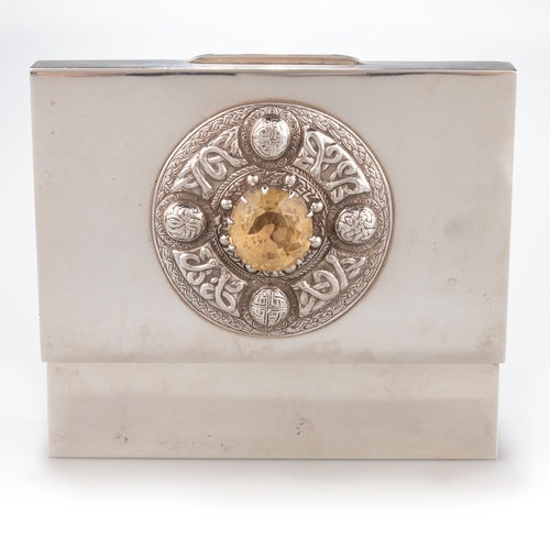 185 - AN ELIZABETH II SILVER CIGARETTE BOX by Padgett & Braham Ltd, London 1953, retailed by A & J... 