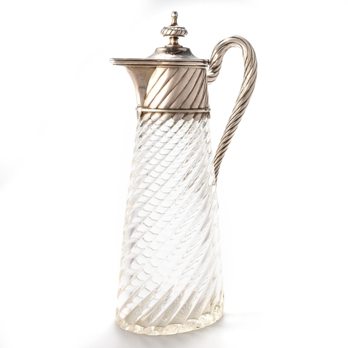 202 - AN AUSTRO-HUNGARIAN SILVER-MOUNTED CLARET JUG Vienna, c.1871-1922, maker's mark G&S, of tapering... 