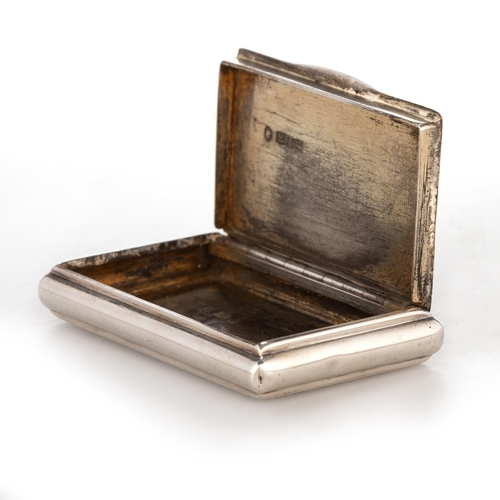 203 - A VICTORIAN SILVER SNUFF BOX by Edward Smith, Birmingham 1843, rectangular, engraved with scrolling ... 