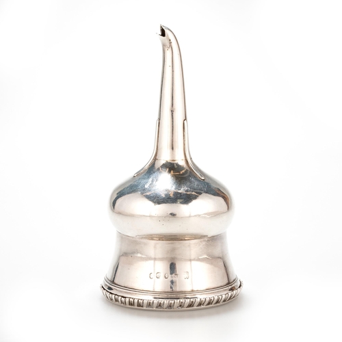 205 - A GEORGE IV SILVER WINE FUNNEL by Rebecca Emes & Edward Barnard I, London 1821, the filter with ... 