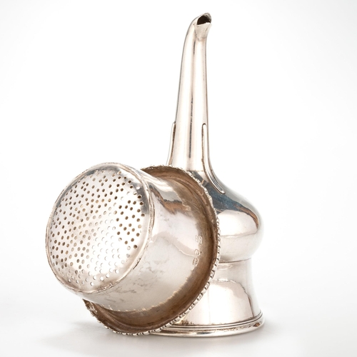 205 - A GEORGE IV SILVER WINE FUNNEL by Rebecca Emes & Edward Barnard I, London 1821, the filter with ... 