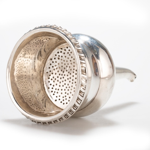205 - A GEORGE IV SILVER WINE FUNNEL by Rebecca Emes & Edward Barnard I, London 1821, the filter with ... 