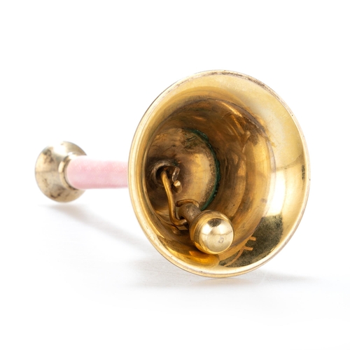 208 - AN AMERICAN STERLING SILVER-GILT AND ENAMEL TABLE BELL by Theodore W. Foster & Bro. Co., early 2... 