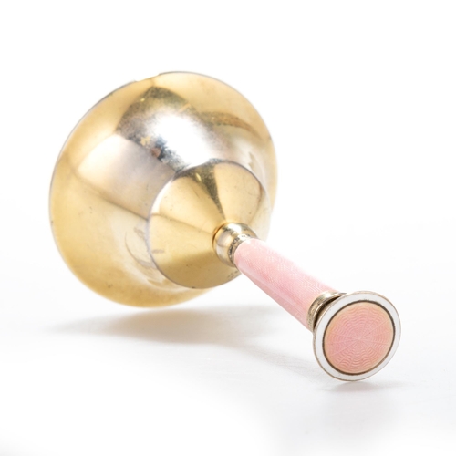 208 - AN AMERICAN STERLING SILVER-GILT AND ENAMEL TABLE BELL by Theodore W. Foster & Bro. Co., early 2... 