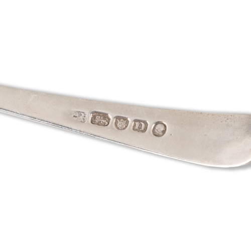 225 - SIX GEORGE III SILVER DESSERT SPOONS by Hester Bateman, London, one 1777 and five 1788, Old English ... 