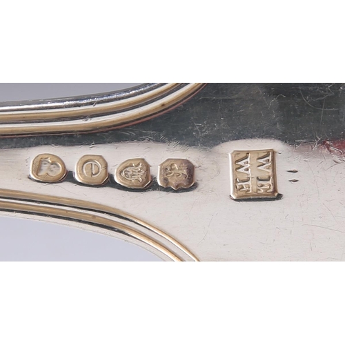 226 - A GEORGE IV SILVER SOUP LADLE by William Eley I & William Fearn, London 1820, Fiddle, Thread and... 