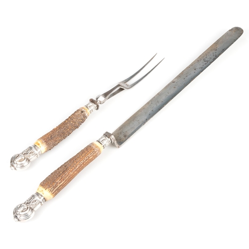 239 - A VICTORIAN SILVER-MOUNTED SALMON CARVING SET, LATE 19TH CENTURY by Joseph Rodgers & Sons, Sheff... 