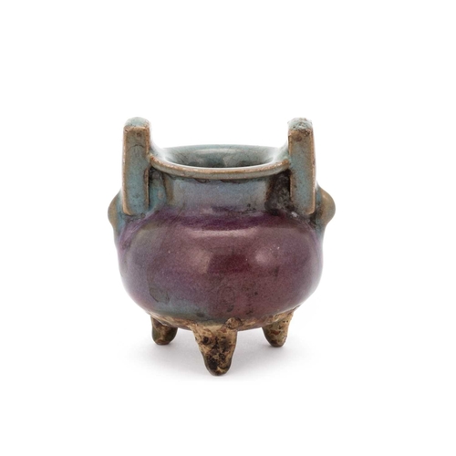 232 - A GROUP OF CHINESE JUNYAO-TYPE WARES, QING DYNASTY OR EARLIER each with a purple splash glaze, compr... 