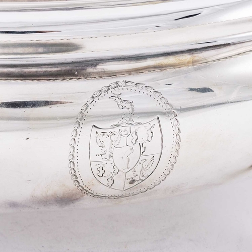 279 - A GEORGE III SILVER SOUP TUREEN by Thomas Ellerton & Richard Sibley I, London 1803, oval, with a... 