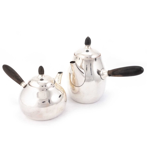 316 - GEORG JENSEN: A DANISH SILVER SIX-PIECE TEA AND COFFEE SERVICE by Georg Jensen, Copenhagen, post 194... 