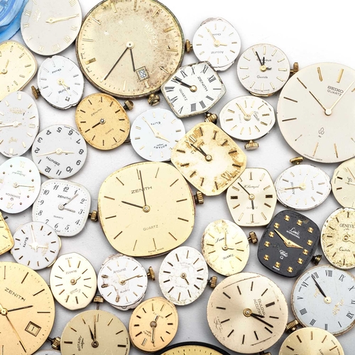 492 - A MIXED GROUP OF QUARTZ WATCH MOVEMENTS including Rotary, Zenith, Eterna, Bulova, Seiko, etc. (60)... 