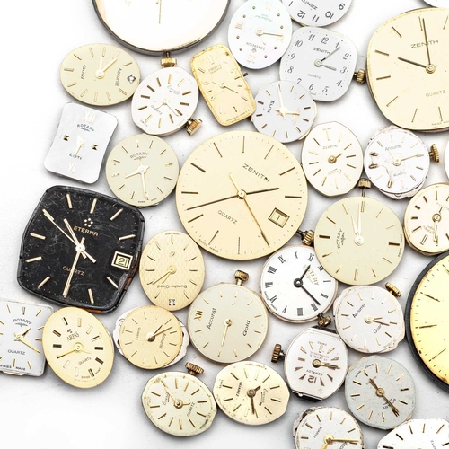 492 - A MIXED GROUP OF QUARTZ WATCH MOVEMENTS including Rotary, Zenith, Eterna, Bulova, Seiko, etc. (60)... 