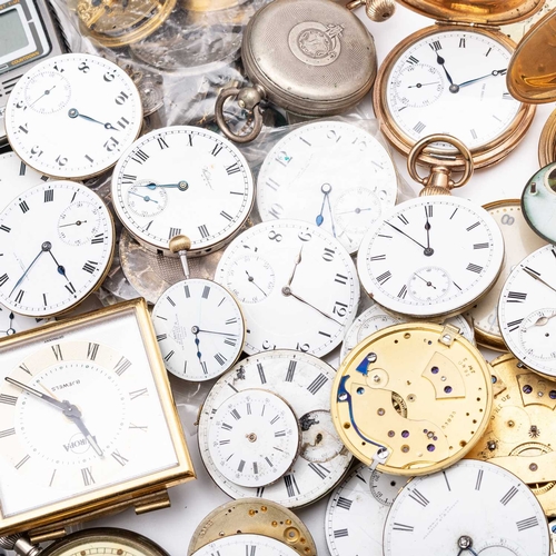 511 - A MIXED GROUP OF POCKET WATCHES AND WATCH MOVEMENTS including a military pocket watch; a Smiths stop... 