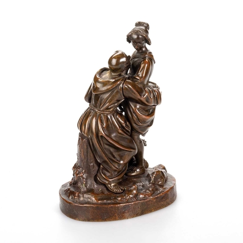 631A - A FRENCH EROTIC BRONZE FIGURE GROUP, CIRCA 1870 with rich red/ brown patina, unsigned. 20cm high... 