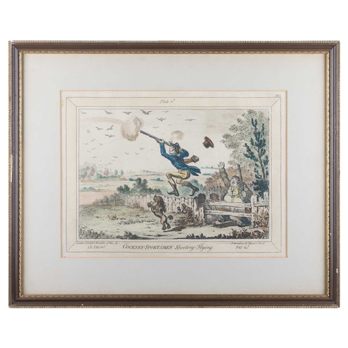 642 - AFTER JAMES GILRAY (1756-1815) COCKNEY SPORTSMAN, A SET OF FOUR SPORTING PRINTS Four Plates each fra... 