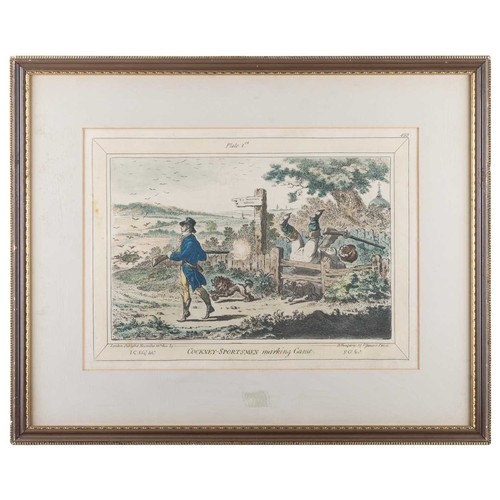 642 - AFTER JAMES GILRAY (1756-1815) COCKNEY SPORTSMAN, A SET OF FOUR SPORTING PRINTS Four Plates each fra... 