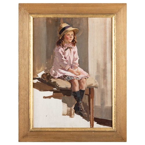 644 - HARRY WATSON (1871-1936) PORTRAIT SKETCH OF A GIRL Oil on board
Bonhams receipt verso. Purchased in ... 