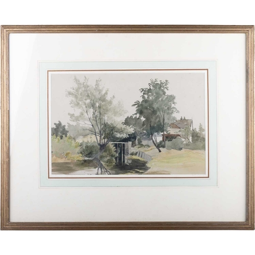 645 - JAMES STARK (1794-1859) TREES BY A STREAM Watercolour and pencil
Provenance: With the Fine Art Socie... 