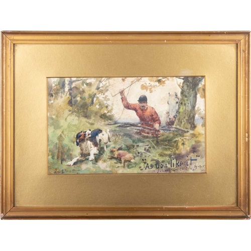 660 - ALFRED WILLIAM STRUTT (1856-1924) AS YOU LIKE IT, HUNTING SCENE Signed, inscribed and dated 19/11/8
... 