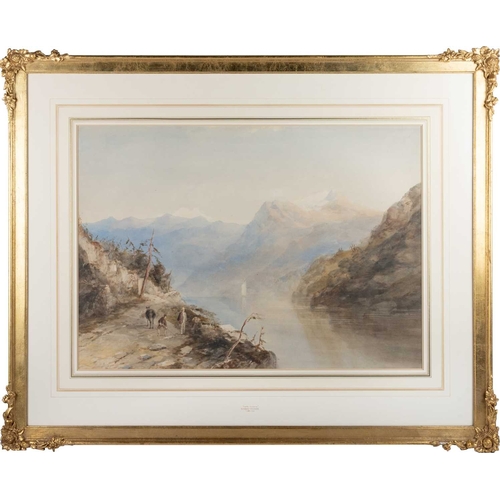 662 - EDWARD TUCKER (C.1825-1909) LAKE LUCERNE Watercolour(52cm x 73cm)